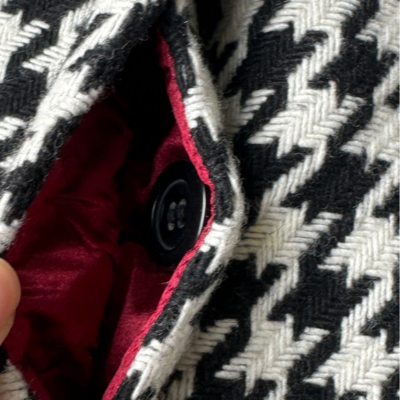 Black Rivet Houndstooth Wool Blend Heavyweight Lined Jacket Coat Women’s XL - Picture 8 of 11